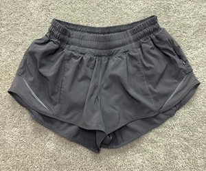 Lululemon Running Shorts Women's X-Small Gray Lined Zip Pocket Elastic Waist - Picture 1 of 8