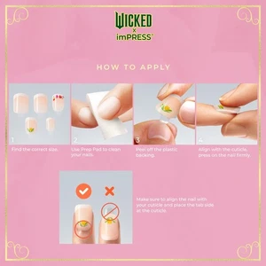 WICKED X imPRESS Press On Nails, neuer verbesserter Kleber, bis zu 10 Tage Halt,... - Bild 1 von 2
