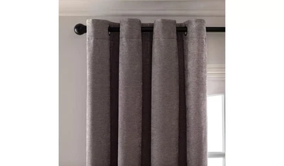 Save 50% Habitat Thermal Chenille Blackout Lined Curtains Grey 168cmx229cm (2127 - Image 1 of 4