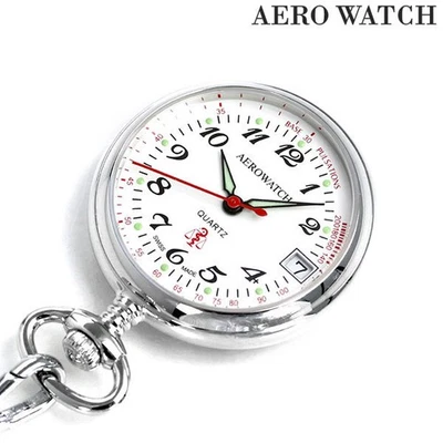 Reloj Bolsillo Aerowatch Enfermera Frecuencia Cardíaca Medición 32825 Pd01 Plateado Foto 1 de 4
