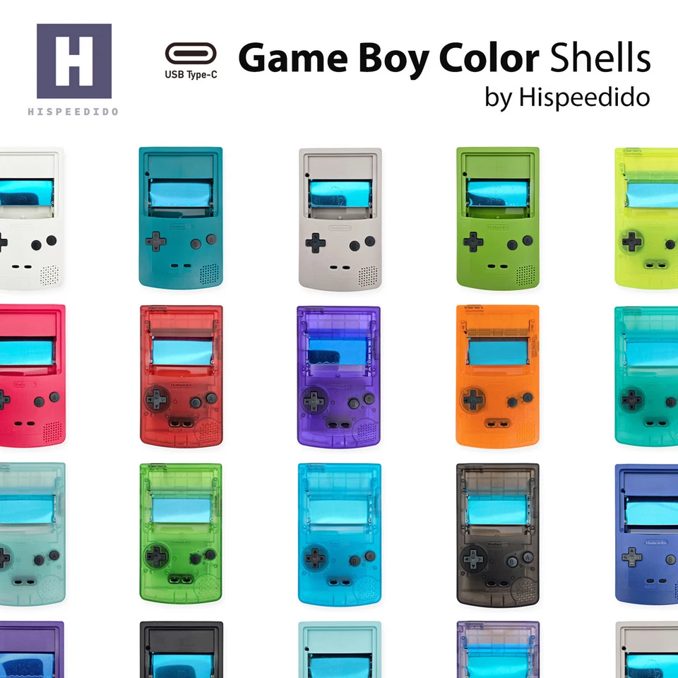 FÜR NINTENDO Hispeedido USB-C IPS Gehäuse Set für Game Boy Color Shell GBC