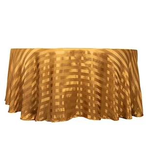 120" Stripes Satin Round Tablecloth Wedding Party Table Linens Event Decorations - Picture 1 of 65