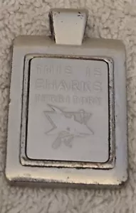 VINTAGE NHL SAN JOSE SHARKS HOCKEY SILVER PENDANT - THIS IS SHARKS TERRITORY - Picture 1 of 2