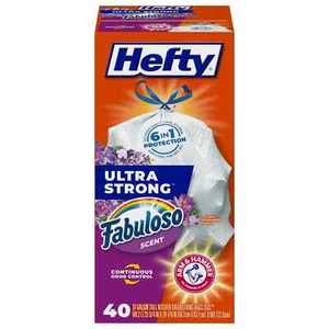 Hefty Ultra Strong Tall Kitchen Trash Bags, Fabuloso Lemon Scent, 13 gallon, 40 - Picture 1 of 5