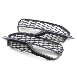Pair Homeycomb Bumper Fog Light Chrome Grille Fit For Audi A3 S-Line S3 14-16 - Picture 1 of 6