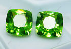 Natural Peridot Green Cushion Shape 20 Ct Certifeid Loose Gemstones Pair