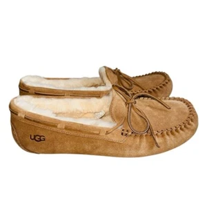 UGG Suede Tan Moccasin Shearling Lined Slippers Men's Size 13 NWOB - Picture 1 of 9