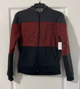 Quad Seven Boy's Black/Gray/Red Faux Fur Lined Hooded Jacket - Size: XL (16-18) - Picture 1 of 8