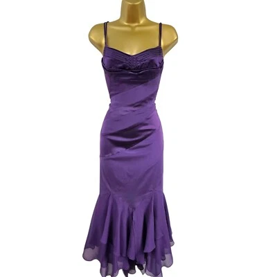 Vintage Karen Millen 12 UKPurple Silk Salsa Mermaid Ball Gown Cocktail Dress - Image 1 of 4