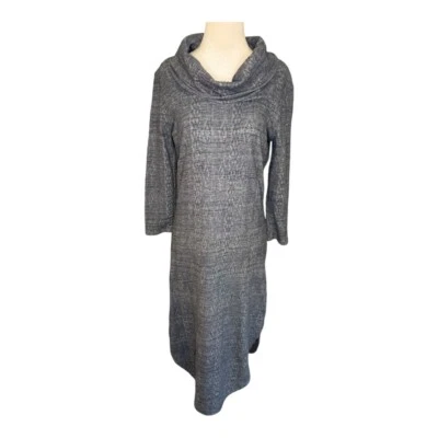 Vestido midi Anthropologie Saturday Sunday cuello capucha tejido texturizado azul talla pequeña Foto 1 de 4