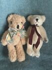 Lot of Small Mini Plush Boyd’s Cream & Other Tan Jointed Teddy Bear Stuffed Anim