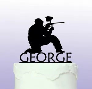 Rematón personalizado para pastel de acrílico de paintball - Imagen 1 de 2