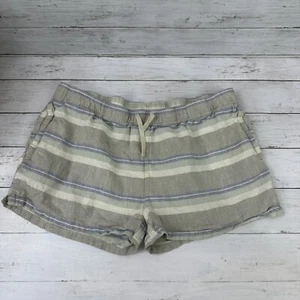 Patagonia Women's Island Hemp Baggies Shorts Stripe Size Large gray blue - Picture 1 of 9