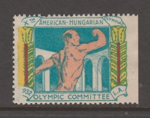 Hungary "932 error" 1932 Olympics Charity USA Stamp mint no gum 10-10-20 T29 - Picture 1 of 1