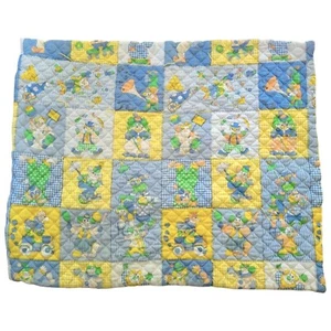 Clown Quilt Vintage Handmade Crib Blanket  Nursery Circus Patchwork Clowncore  - Picture 1 of 8