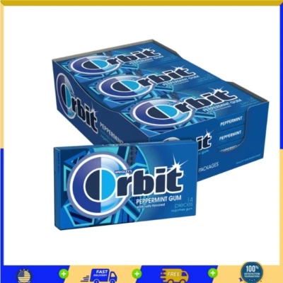 ORBIT Peppermint Sugar Free Chewing Gum, 12 Packs of 14-Pieces (168 Total Pieces - Image 1 of 4