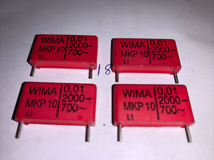 WIMA MKP 10 Film Capacitor 2000V DC 700V AC 0.01uF Brand New Lot Of (4)