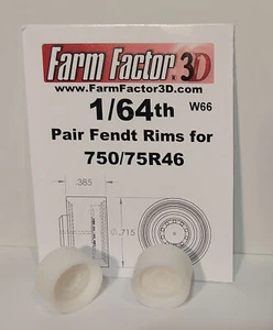 1/64 3D Printed Pair of Fendt Rims for 750/75R46 Tires - Picture 1 of 2