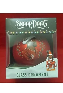 Snoop Hund rot rund 4" Glaskugel Birne Christbaumschmuck neu auf der Bücke - Bild 1 von 2