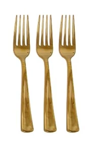 200 Gold Plastic Forks, Elegant and Disposable Shiny Gold-Look Flatware - Picture 1 of 2