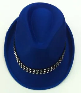 Trilby Hat Satin Blue with Diamond 59cm - Picture 1 of 1