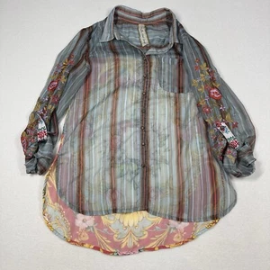 Camicia Aratta Silent Journey Independence taglia S ricamata floreale trasparente - Foto 1 di 10