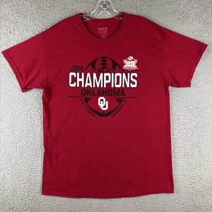 Oklahoma Sooners T-Shirt Men’s Large 2018 Big 12 College Football Champions - Picture 1 of 10