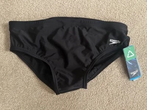 Speedo Men's Swim Briefs PowerFllex Eco Size 34, Black NWT (6219) - Picture 1 of 5