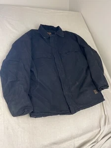 Berne Workwear Duck Canvas Quilt Lining Hood Jacket Black Work Coat Sz XL R - Picture 1 of 11