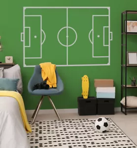 Campo de Fútbol Pared Pintura Estarcido, Niños Dormitorio Tema Mural para - Imagen 1 de 6