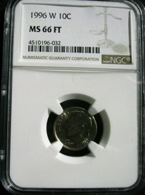 1996-W Roosevelt Dime NGC MS66 Full Torch - Image 1 of 2