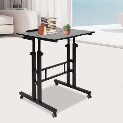 Adjustable Height Stand Up Desk Mobile Workstation Laptop Desk w/Wheels Home - Image 1 of 4