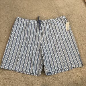 Nwt Croft Barrow Womens 2X Plus Blue White Striped Shorts $30