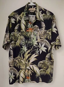 Tommy Bahama SS Hawaiian Shirt Men Size XL Silk Button Up Floral & Palm Fronds - Picture 1 of 6
