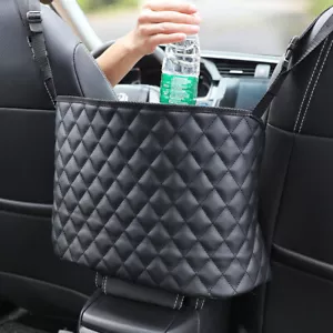 PU Leather Car Interior Storage Bag Seat Hooks Mount Organizer Box Accessories - Picture 1 of 12