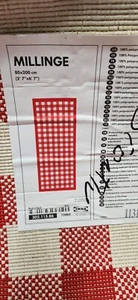 IKEA MILLINGE Red & White Checked rug# 302.115.86 LONG CARPET 2' 7" x 6' 7" rare - Picture 1 of 9