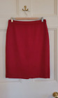 Pure Collection British Wool Red Pencil Skirt Uk 12