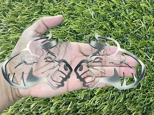 Angry Bull Car Emblem Badges Custom New￼ Sliver - Picture 1 of 1