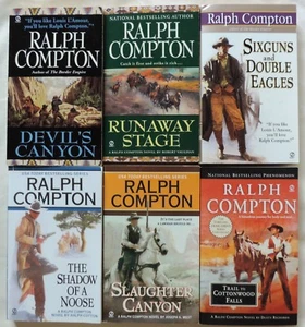 6 PBs RALPH COMPTON 2 OOP/HTF #4&8 in SUNDOWN RIDERS Series #2 in STRANGE FAMILY - Picture 1 of 1