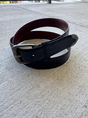 Cinturón de cocodrilo americano genuino Ralph Lauren hecho en Italia 925 herrajes Foto 1 de 4