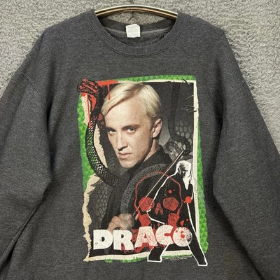 Harry Potter Draco Malfoy Sweatshirt Unisex XL Dark Gray Graphic Movie Film EUC - Image 1 of 4