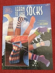 LEARN TO KNIT SOCKS 12 DESIGNS IN SPORT WEIGHT YARN - Picture 1 of 4