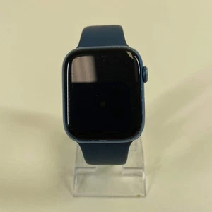 Unlocked Apple Watch Series 7 45MM BLUE Aluminum Blue Sport Loop - Picture 1 of 3