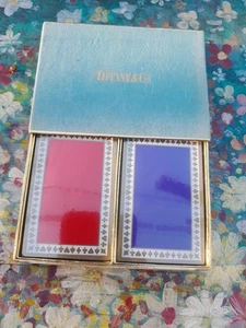 TIFFANY & CO RARE VINTAGE 1970S PURPLE AND RED SEALED PLAYING CARD SET - Picture 1 of 7