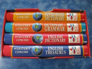 WEBSTER'S CONCISE DESK REFERENCE SET Boxed HC GRAMMAR Spanish-English Dictionary - Picture 1 of 4