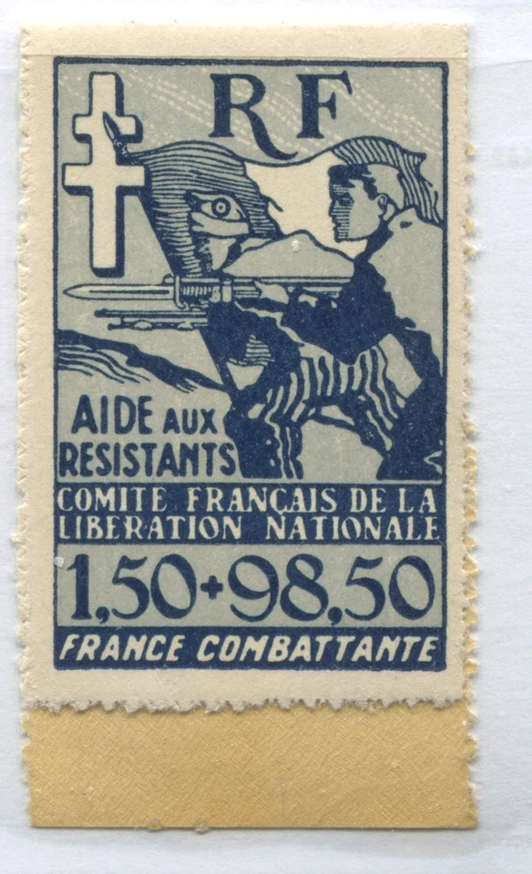 French Colonies 1943 Semi-Postal without label mint o.g. hinged - Image 1 of 1