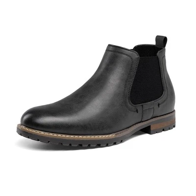 Men's Slip-On Chelsea Boots Comfortable PU Leather Dress Shoes - Image 1 of 4