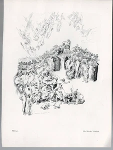 IMPRESIÓN NORMAN LINDSAY, 1931, EL SÁBADO DE LAS BRUJAS - Imagen 1 de 1