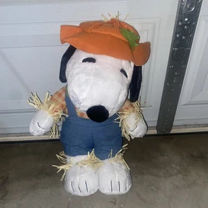 Peanuts Snoopy Scarecrow Halloween 21” Plush Fabric Dan Dee New With Tag - Picture 1 of 7