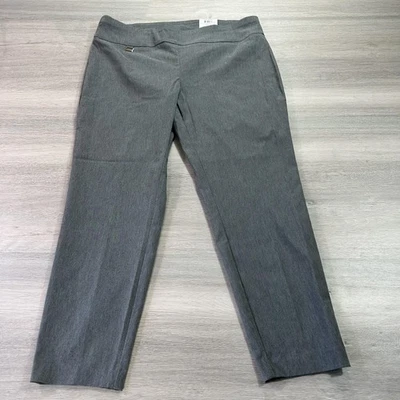 NEW Alfani Pants Womens 16 Petite Short Heather Gray Skinny Pull On - Image 1 of 4